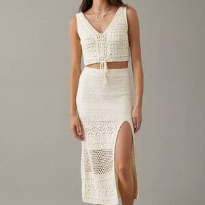 American Eagle Crochet Midi Skirt
